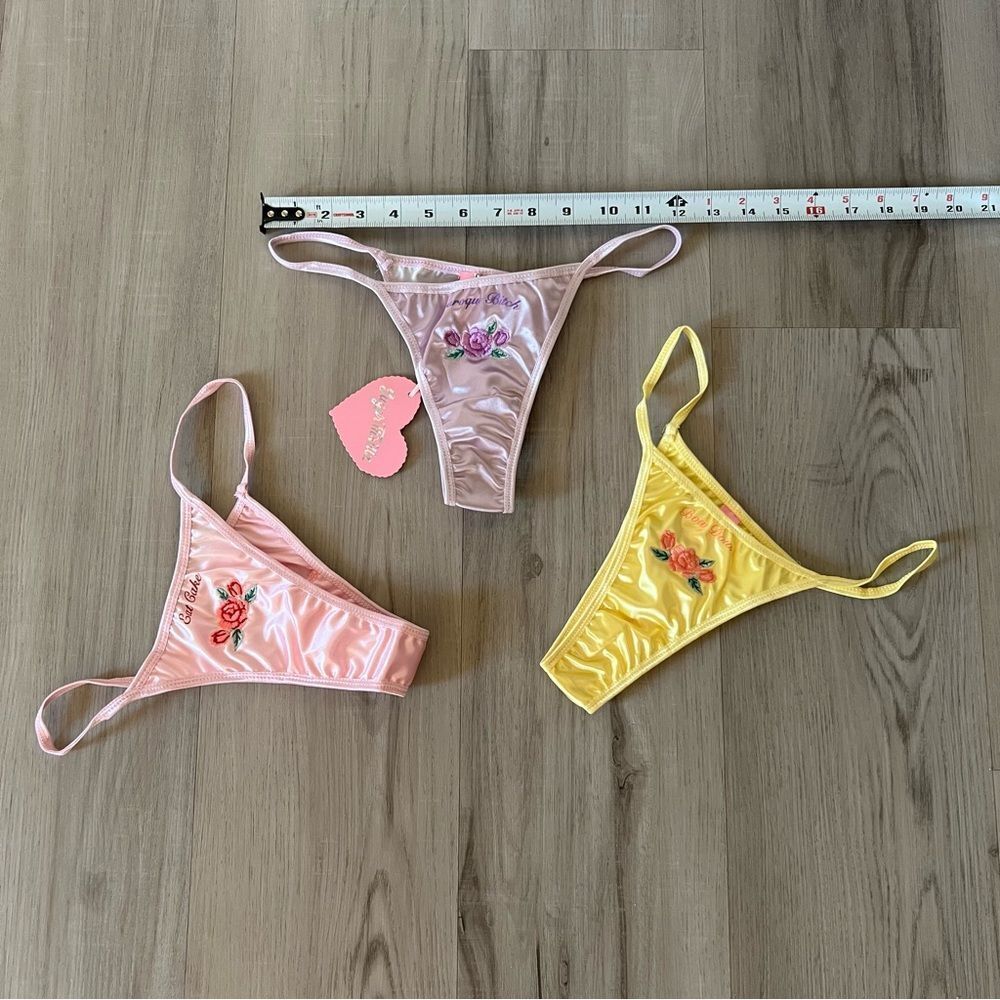 NWT Sugar Thrillz Dolls Kill Obey Me set of embroidered panties. Size Small - Picture 8 of 10